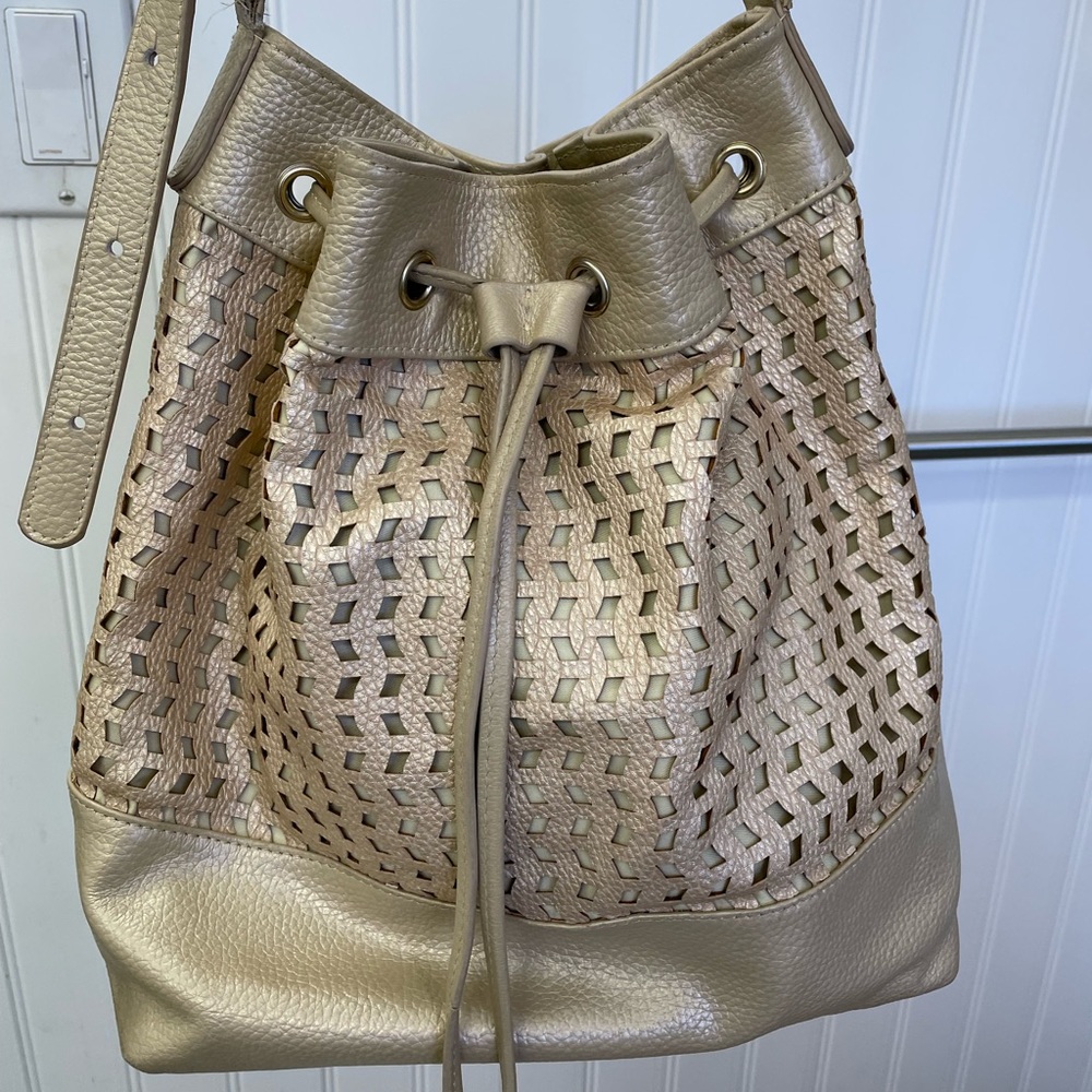 J.McLaughlin Gold Slouchy bucket purse